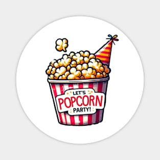 Popcorn Party - Printed Magnet